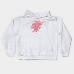 Australian Native Floral Illustration - A Beautiful Pink Grevillea Flower Kids Hoodie